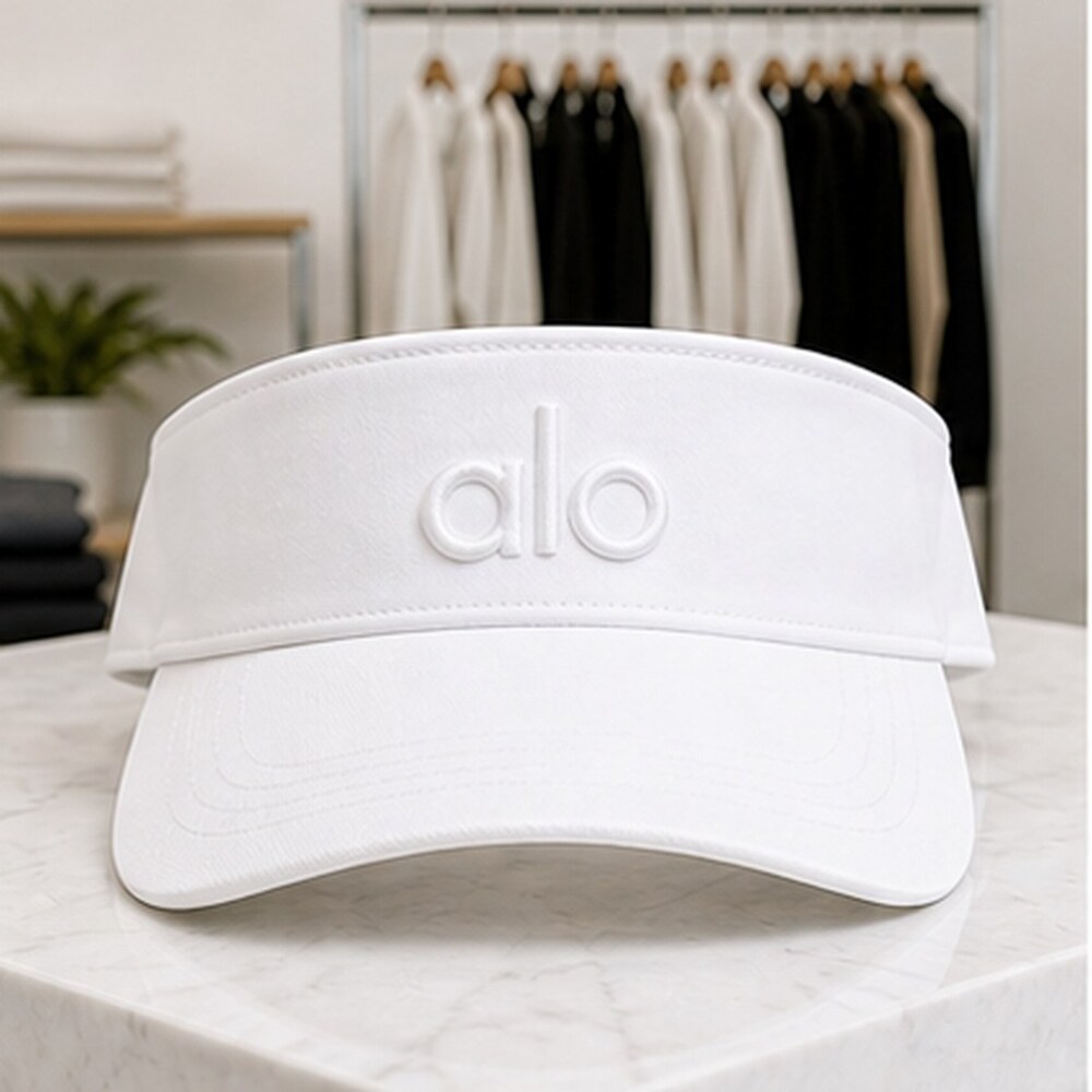 ALO Yoga White Boutique Open Top Visor Hat NWT